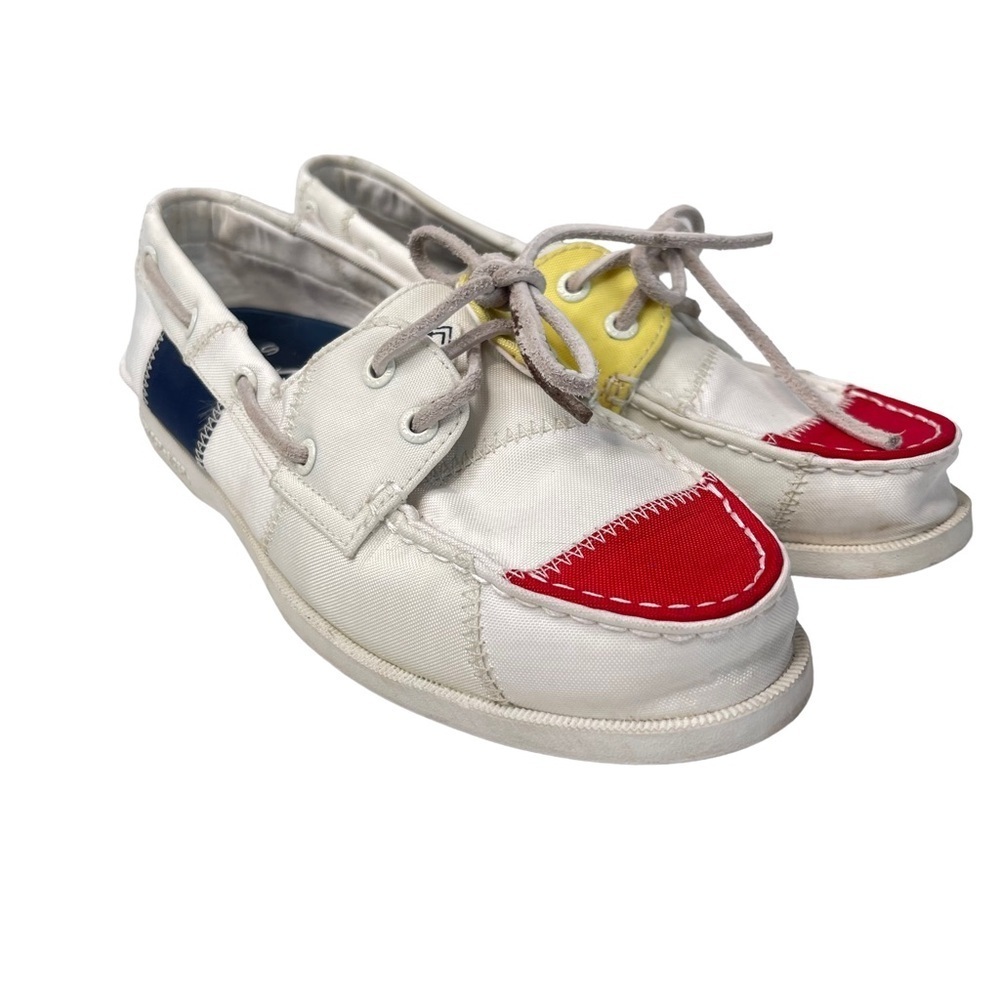 Sperry Topsider Women’s White Canvas Preppy Sailing Deck Shoe Loafer Size 7